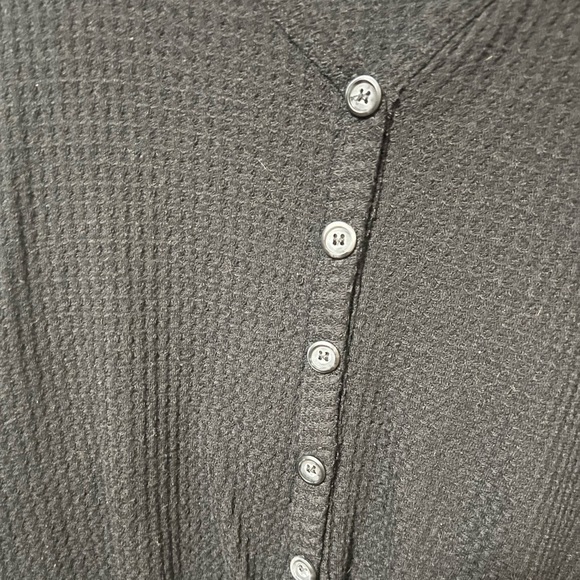 Sky and Sparrow Black V neck Button Down Sweater - Picture 3 of 5
